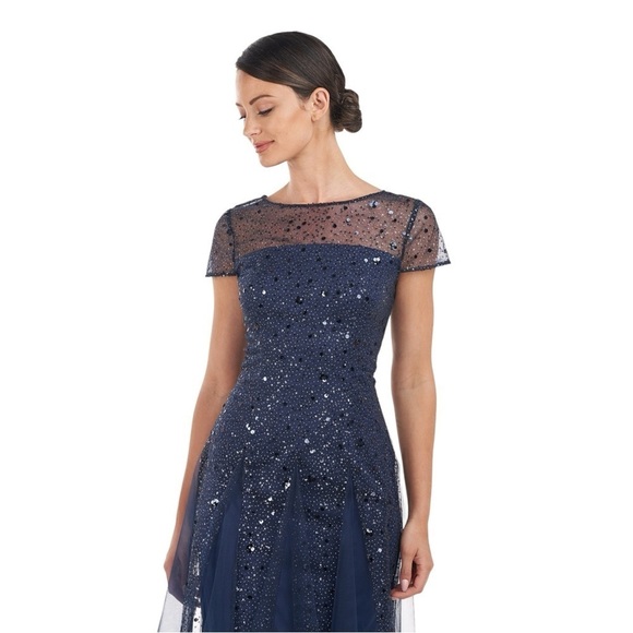 New! JS Collections ALYSSA‎ GODET COCKTAIL DRESS - Picture 4 of 12